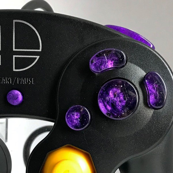 Purple Heart Nebula Gamecube Buttons (ABXY, Z, D-pad, and Start) *READ DESCRIPTION*