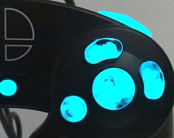 Lightning Blue Nebula Custom Gamecube Controller Buttons (ABXY, Z, D-pad, and Start) *READ DESCRIPTION*