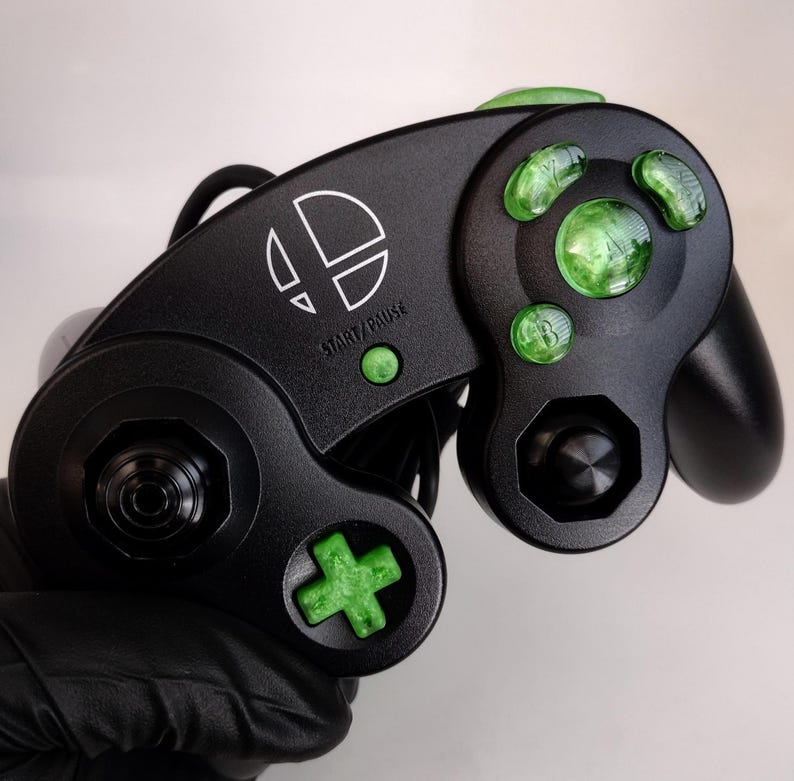 Lime Green Nebula Custom Gamecube Controller Buttons (ABXY, Z, D-pad ...