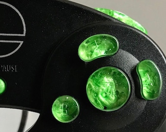 Lime Green Nebula Custom Gamecube Controller Buttons (ABXY, Z, D-pad, and Start) *READ DESCRIPTION*
