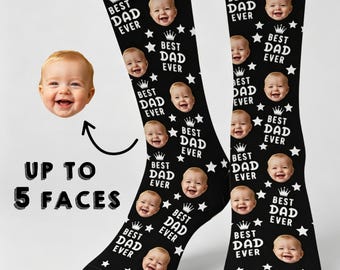 Chaussettes personnalisées avec visages, cadeau photo personnalisé, cadeaux pour la fête des pères, chaussettes pour papa