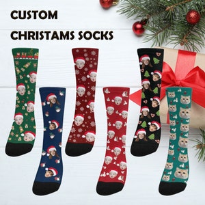 Custom Christmas Socks, Personalized Christmas Face Socks, Custom Face Socks, Christmas gifts, Face Socks, Photo Socks, Secret Santa Gift