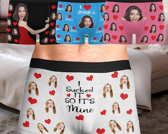 Custom Face Boxer Briefs: Personalized Photo Underwear Gift, Wedding Gift
