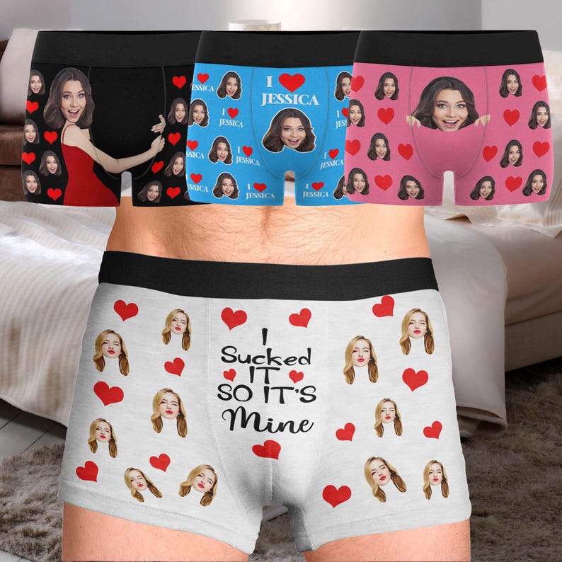 Calzoncillos bóxer personalizados con foto: Regalo de ropa interior con foto personalizada, regalo de boda imagen 1