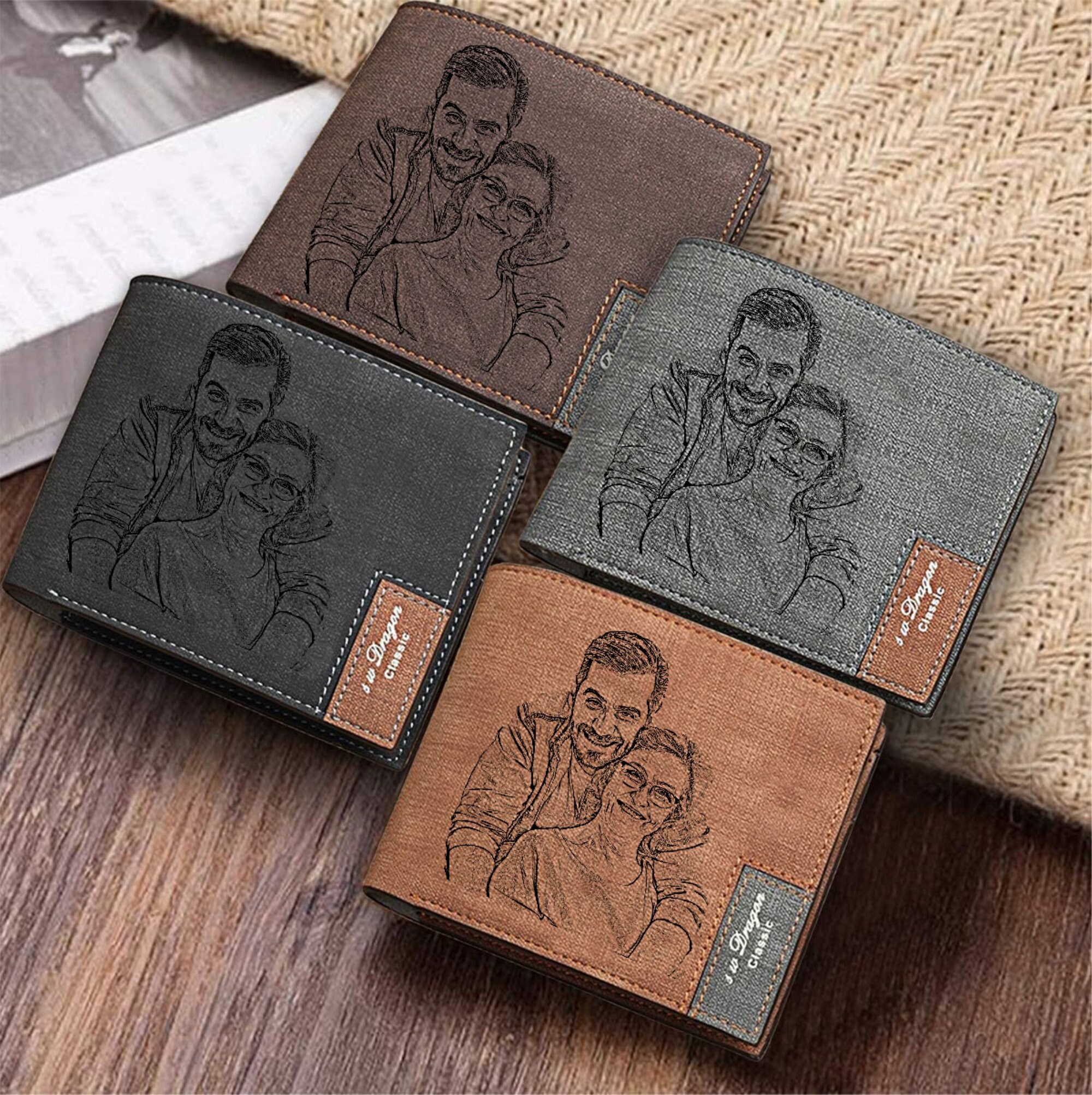 Custom Men's Bifold Wallet Birthday Gift Wallet Photo Etsy