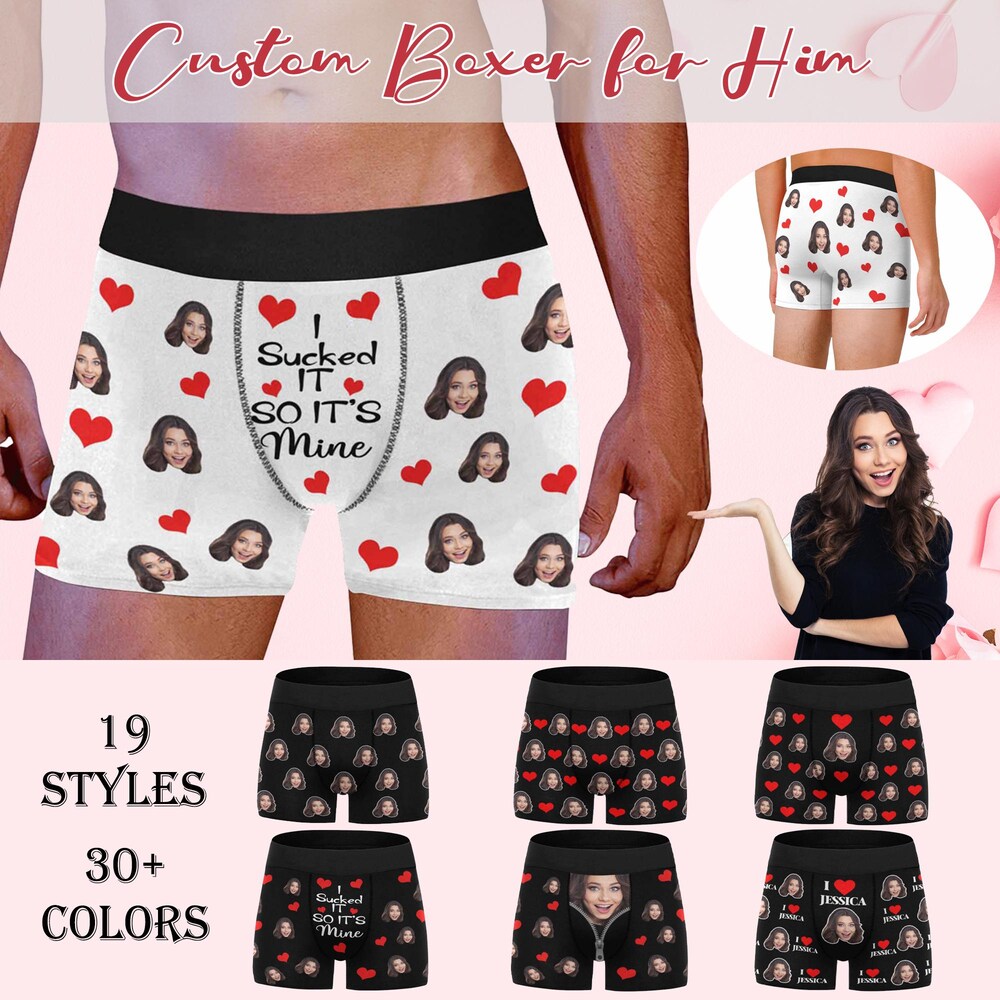 Custom Face Boxers Custom Boxer Briefs With Face, Custom Anniversary Gift For Boyfriend Husband Dad, Birthday Gift, Funny Valentines Gift For Him Boyfriend Wedding Gifts