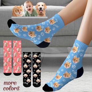 Custom Socks for Men, Customize Socks with Pic, Personalized Socks with Face Picture, Birthday Christmas Gifts, Pet Cat Dog Face Socks