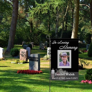 Custom Grave Decoration Dad, Personalize Garden Flag, Cemetery Decoration, In Loving Memory Flag, Memorial Garden Flag, Dad Memorial Gift