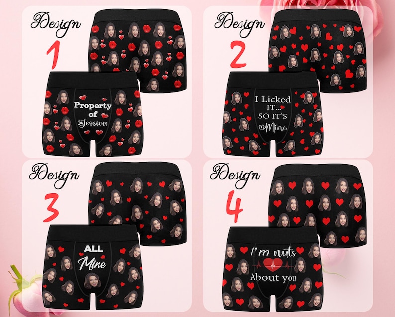 Personalized Face Boxers: Custom Photo Underwear, Husband Gift image 3