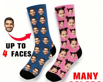 Chaussettes rigolotes personnalisées, chaussettes personnalisées avec visages, cadeaux pour homme/femme