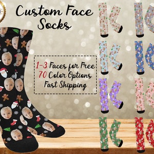 Personalize Face Socks, Custom Face Socks for Men, Personalized Face Socks for Women, Unisex Socks Gifts, Funny Face Socks, Christmas Gifts