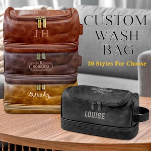 Custom Toiletry Bag with Name Text, Personalized Men&#39;s Toiletry Bag, Monogram  Cosmetic Bag, Groomsmen Gift Bag, Father&#39;s Day Gift for Dad