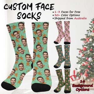 Personalized Face Socks, Custom Unisex Face Socks for Women, Custom Face Socks for Men, Personalized Face Socks Christmas, Christmas Gifts