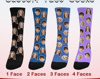 Personalized Unisex Face Socks Gifts, Custom Face Socks for Men, Custom Funny Pet Face Socks Gift, Anniversary Gifts, Custom Socks with Face