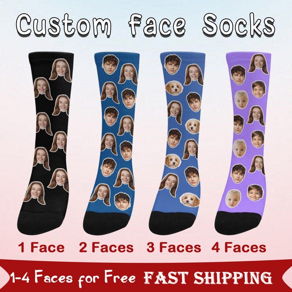 Personalized Unisex Face Socks Gifts, Custom Face Socks for Men, Custom Funny Pet Face Socks Gift, Anniversary Gifts, Custom Socks with Face