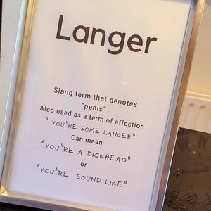 Langer Irish slang term in Cork and meaning digital print