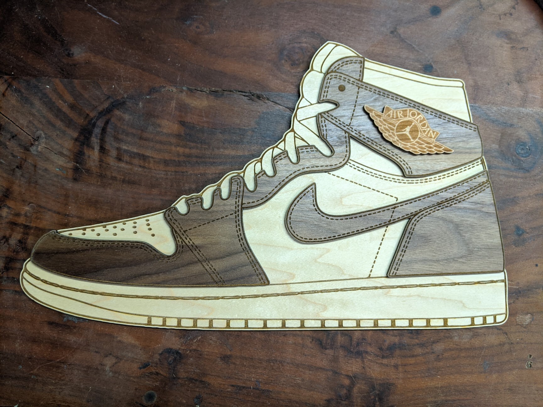 Jordans 1s Shoe Wood Wall Art Decoration Etsy