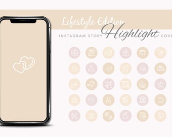 90 Lifestyle Instagram Story Highlight Covers - Minimalist Icon Templates & Social Media Icons for a Chic Profile