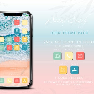 Summer iOS App Icons | Aesthetic Pastel Icon Pack for iPhone Home Screen | Beach Themed IOS Icons