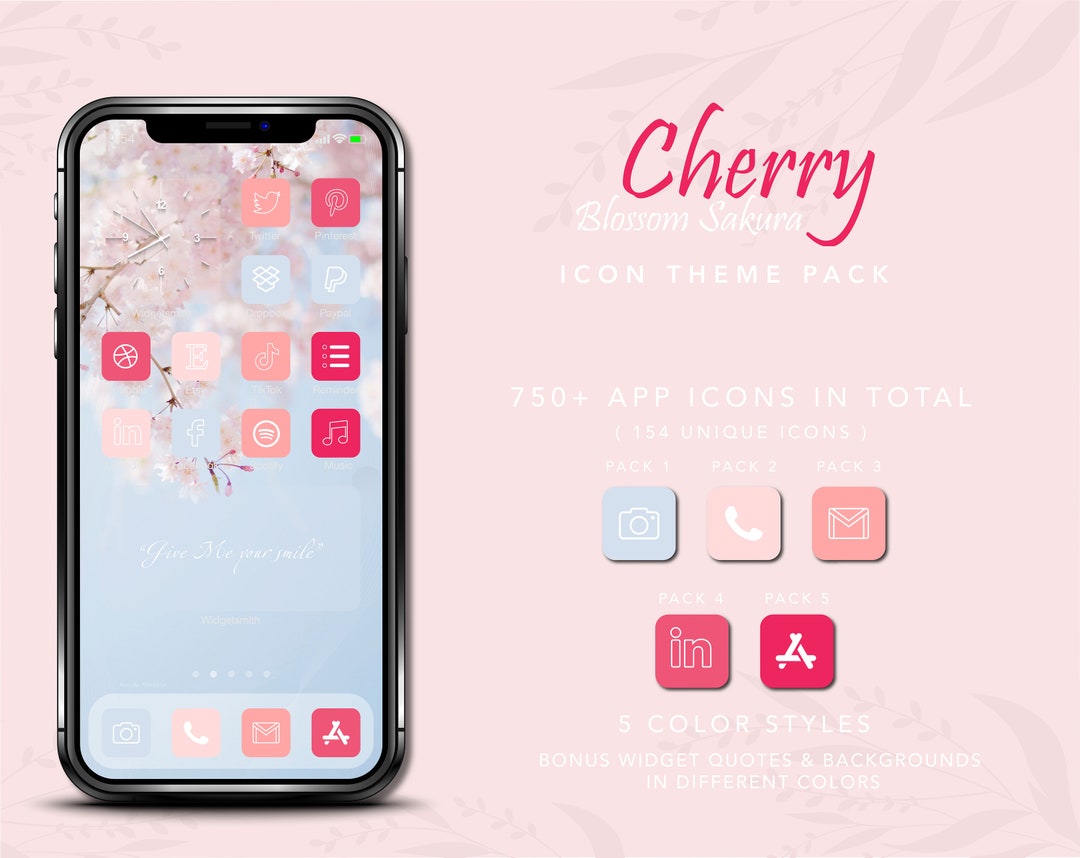 770 Cherry Pink Ios Icons | Aesthetic iPhone App Icons & Home Screen ...
