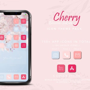 770 Cherry Pink iOS Icons | Aesthetic iPhone App Icons & Home Screen Customization | Icon Pack for iOS