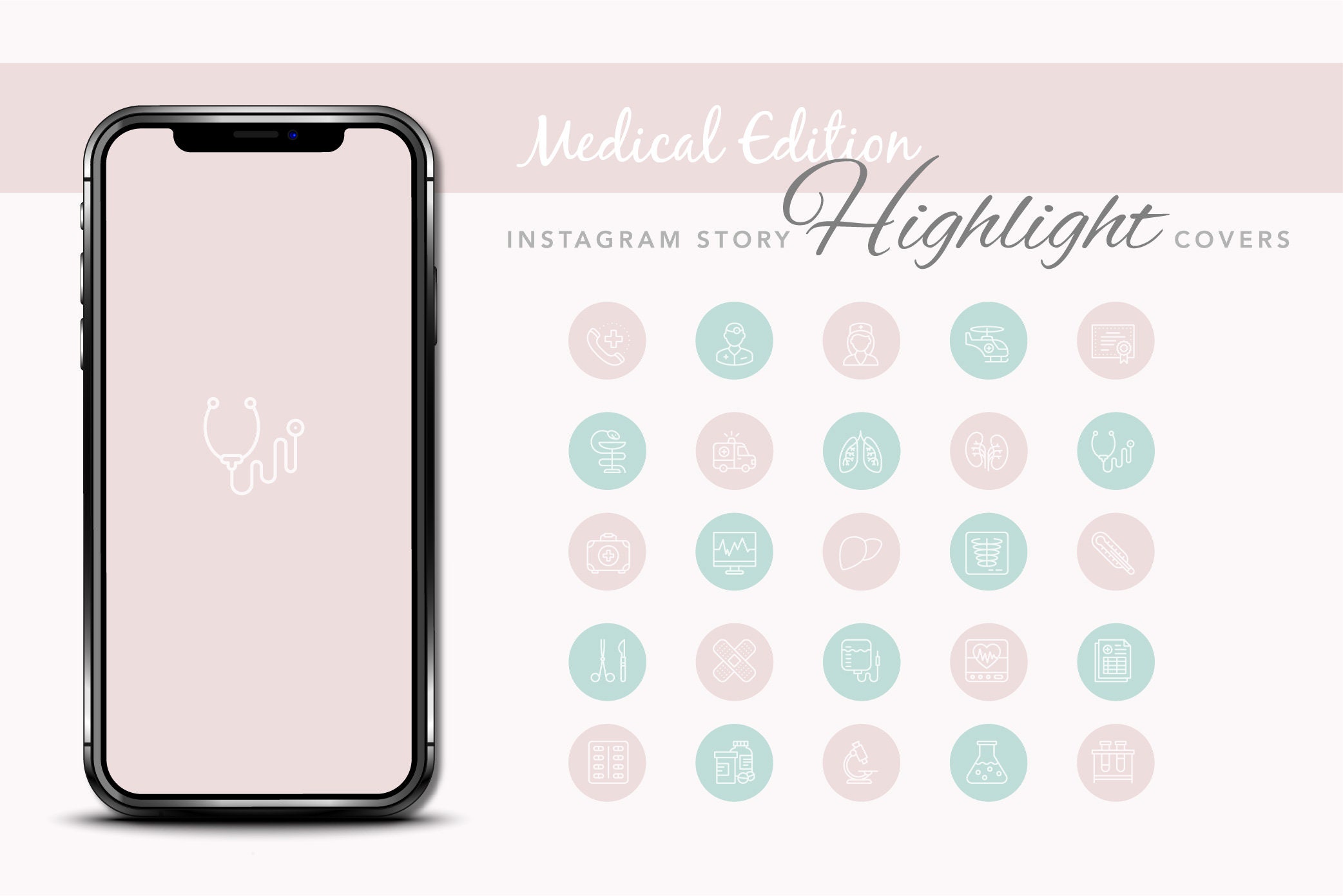 50 Medical Instagram Story Hightlight Covers Social Media Etsy