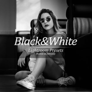 48 Black and White Lightroom Presets: Dark & Moody Aesthetic for Mobile and Desktop, Perfect for Influencers and Bloggers