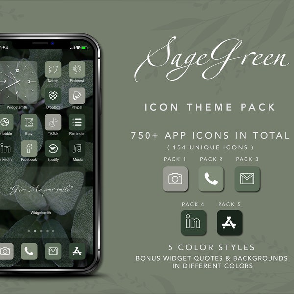 Sage Green iOS App Icons, iOS aesthetic, iPhone Icons, Home Screen iPhone iOS, Aesthetic icons, Icon Pack, icons ios