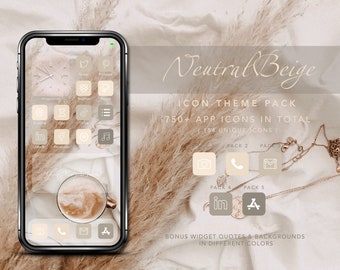 Beige iOS App Icons Pack | Minimalist iPhone Home Screen (Digital Download)