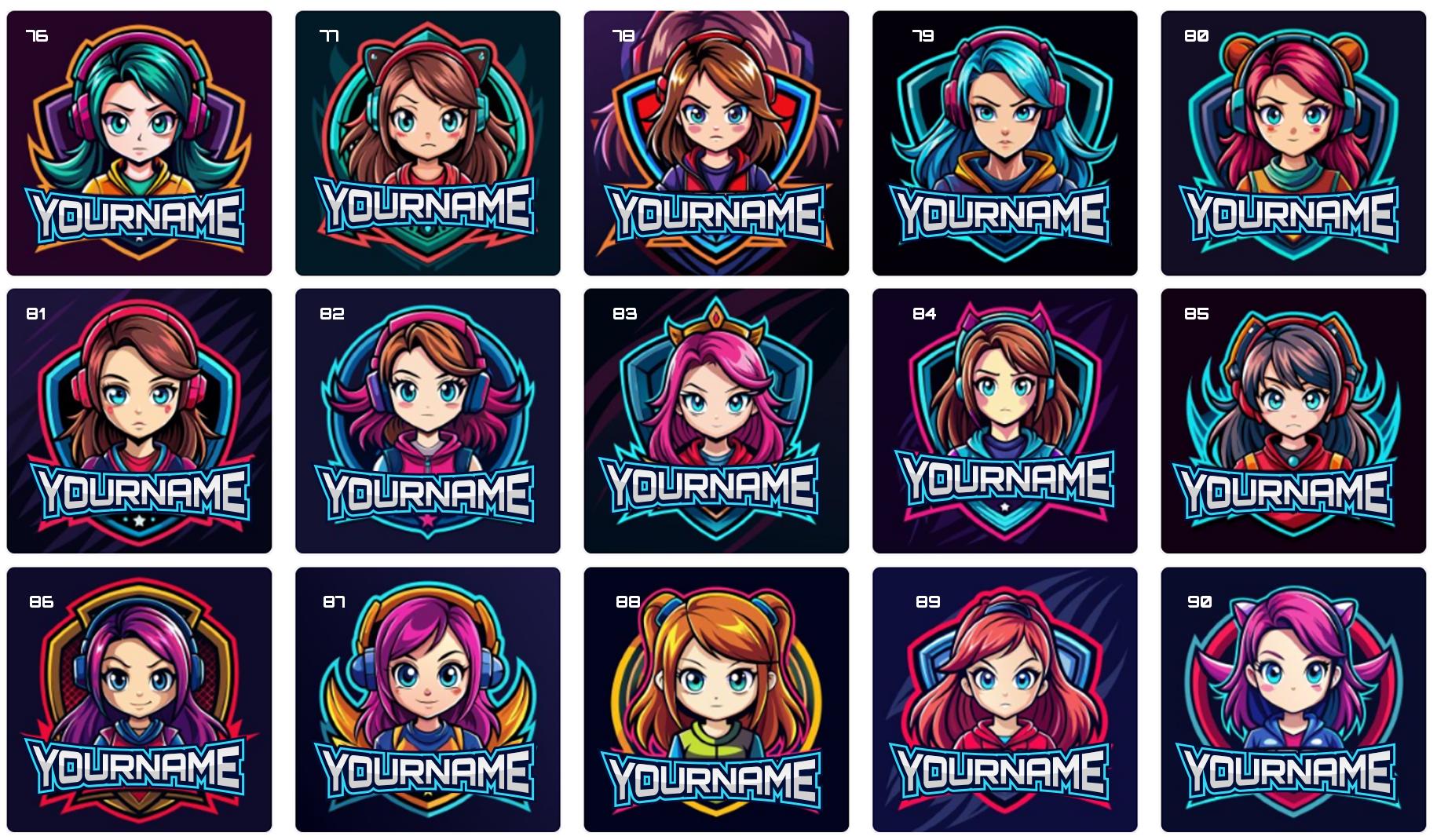 Computer Chibi Logo Custom Anime Chibi Logo | Customize Gamer Girl Mascot for Gaming ...