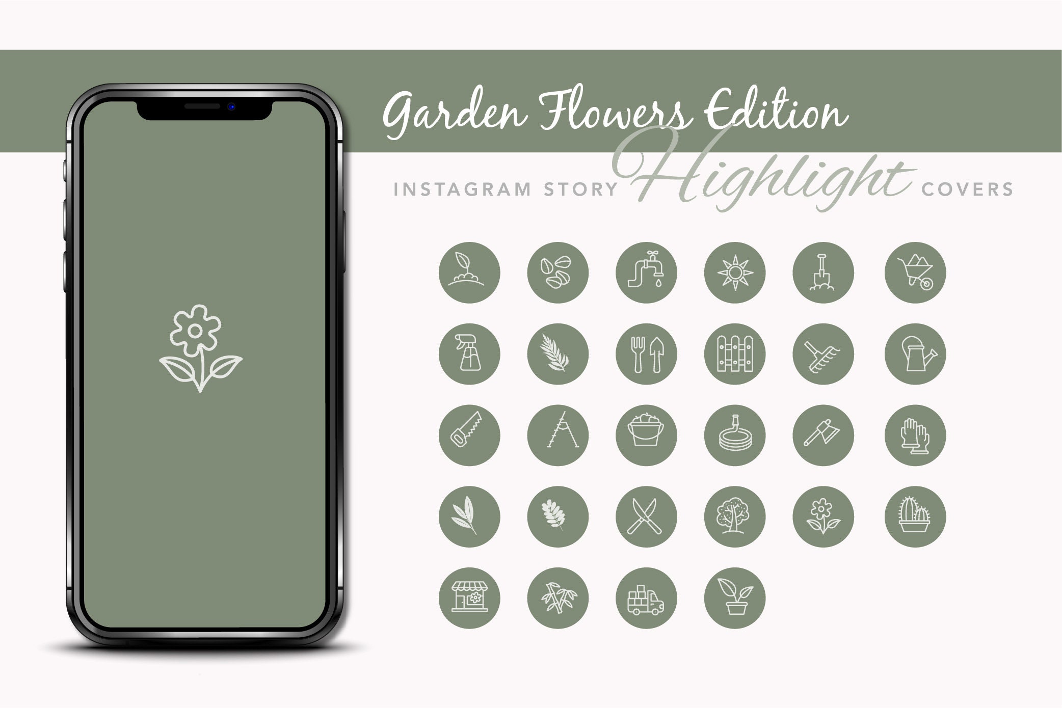 Garden Flower Instagram Story Highlight Covers - 28 Minimalist Icons to Beautify Your Instagram Profile