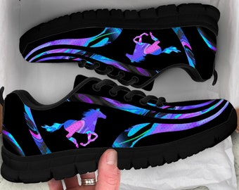 tennis shoes with horses on them