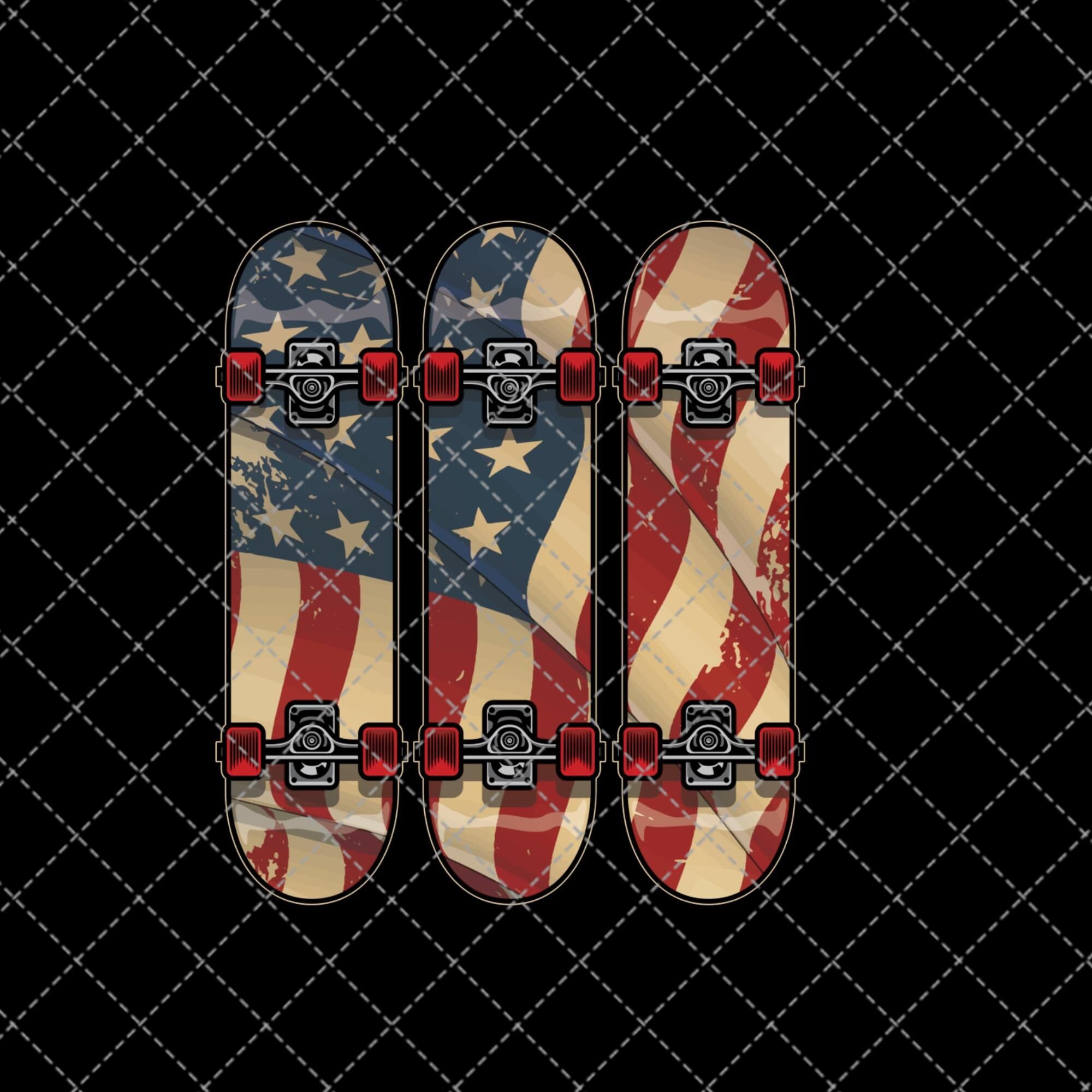 Skateboarding Skateboard American Flag Skateboarder Png | Etsy