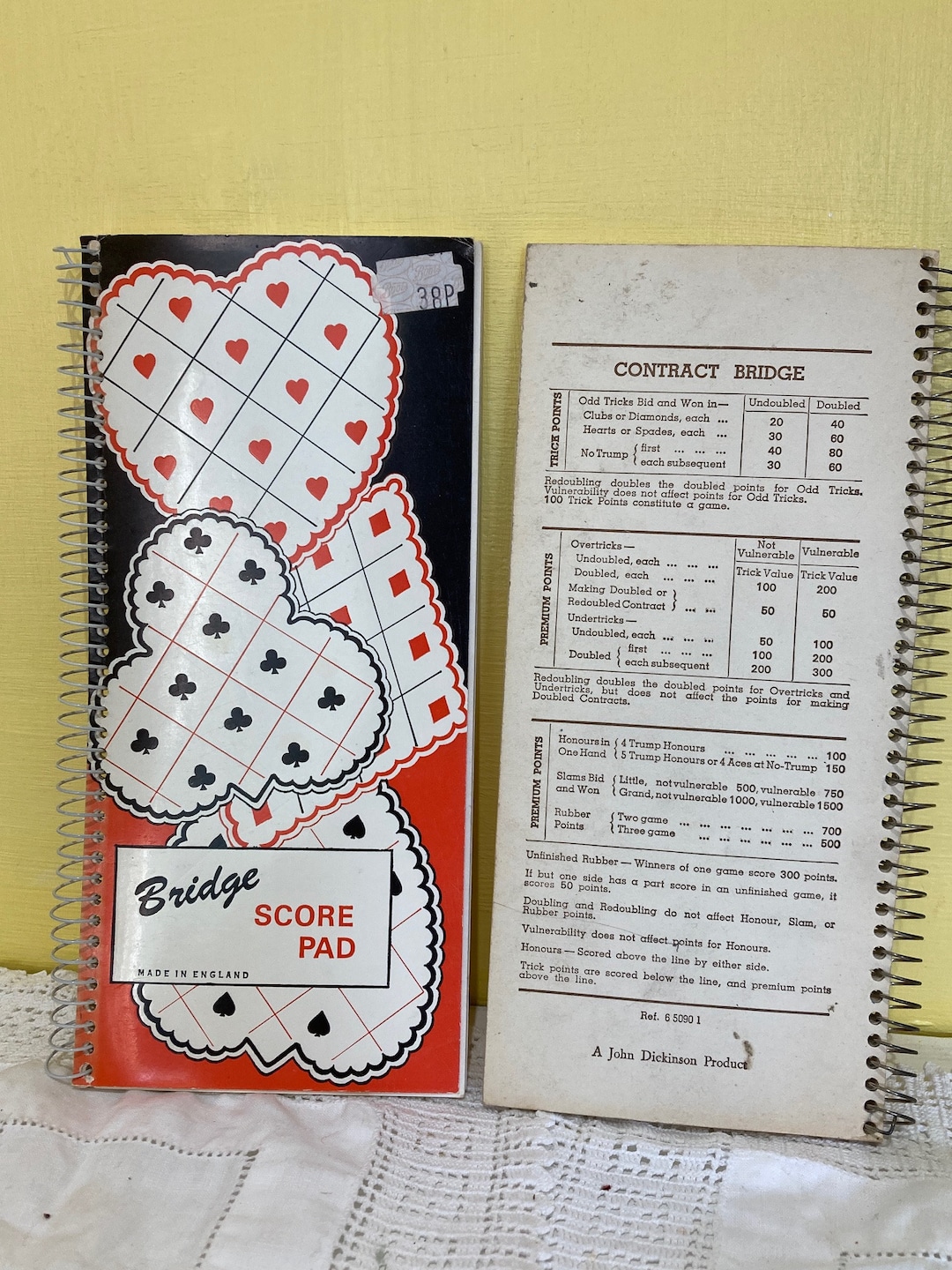 Retro Spiral Bound Bridge Score Pads Made in England Score Sheets for