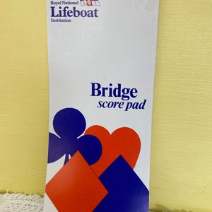 Retro Royal National Lifeboat Institution Bridge Score Pad - UK Bridge Pads - Pequeño o mediano