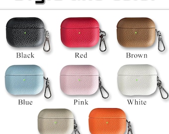 Personalized Pebble Leather Airpods Case: Monogrammed Airpod 4 3 2 1  & Pro3 2 1