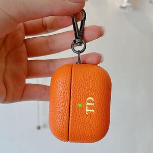 Custodia in pelle personalizzata per AirPods: custodia in pelle con monogramma