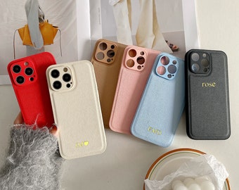 Personalized Vegan Leather iPhone Case: Monogrammed  iPhone 17 ProMax Air Cover