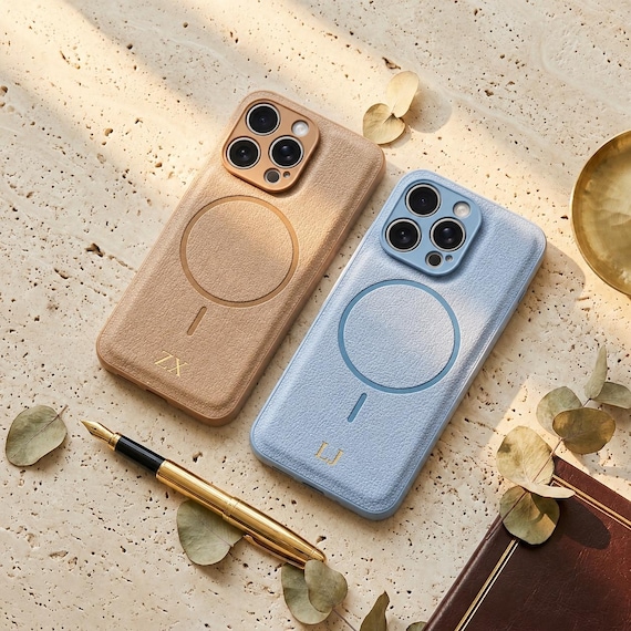 Handcrafted Monogram Leather Magsafe Case for iPhone 17 16 15 14