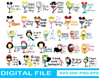 Disney Wine Svg Etsy