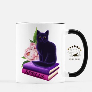 Witchy Black Cat Mug, Occult Mug, Witch Cat Mug, Gifts for Witches, Gothic Decor Gifts, Magic Mug, Gift for Cat Lovers, Cat Witchcraft Mug