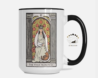 High Priestess Tarot Card Mug: Witchcraft Coffee Cup