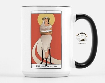 High Priestess Tarot Card Mug: Witchy Coffee Mug, Gifts for Her