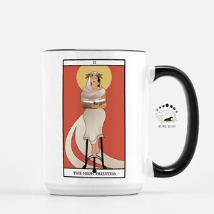 Caneca de Alta Sacerdotisa, Caneca de Carta de Tarô, Presentes de Bruxa, Caneca de Tarô, Caneca de Café de Cerâmica, Caneca de Bruxa, Caneca de Bruxaria, Caneca de Arte de Tarô, Presentes para Ela