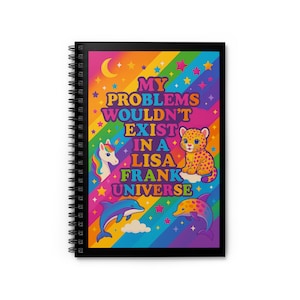 Lisa Frank Inspired, Fun Journal for Kids and Teens, Back to School, Gift for Unicorn Lovers, Rainbow Design