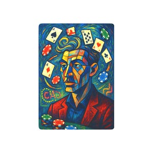 Juego de cartas de póker artísticas, regalo único para amantes del póker, decoración de casino, artículos esenciales para una noche de juegos, arte de cartas coleccionables
