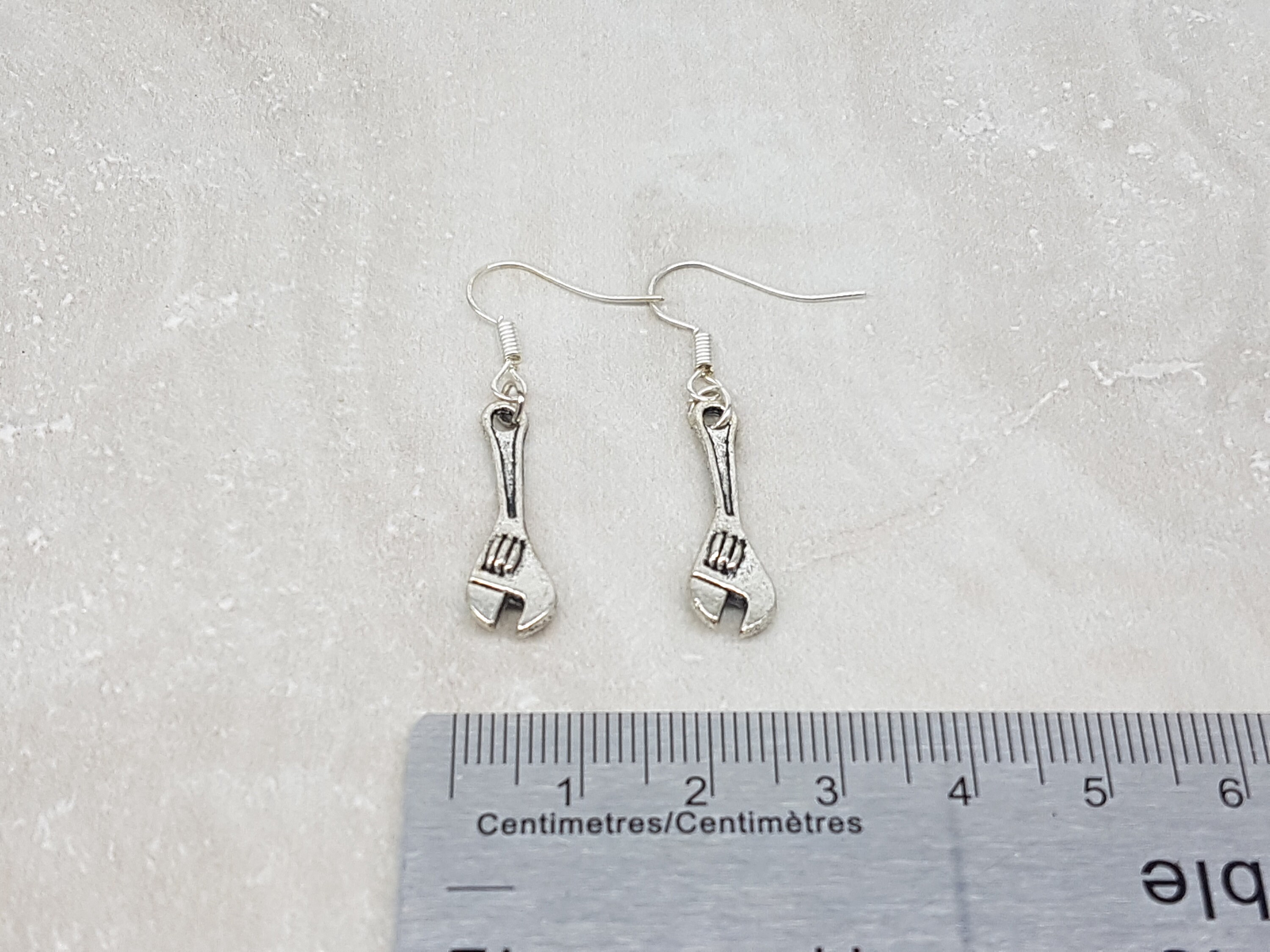 Silver Coloured Wrench Earrings Etsy.de