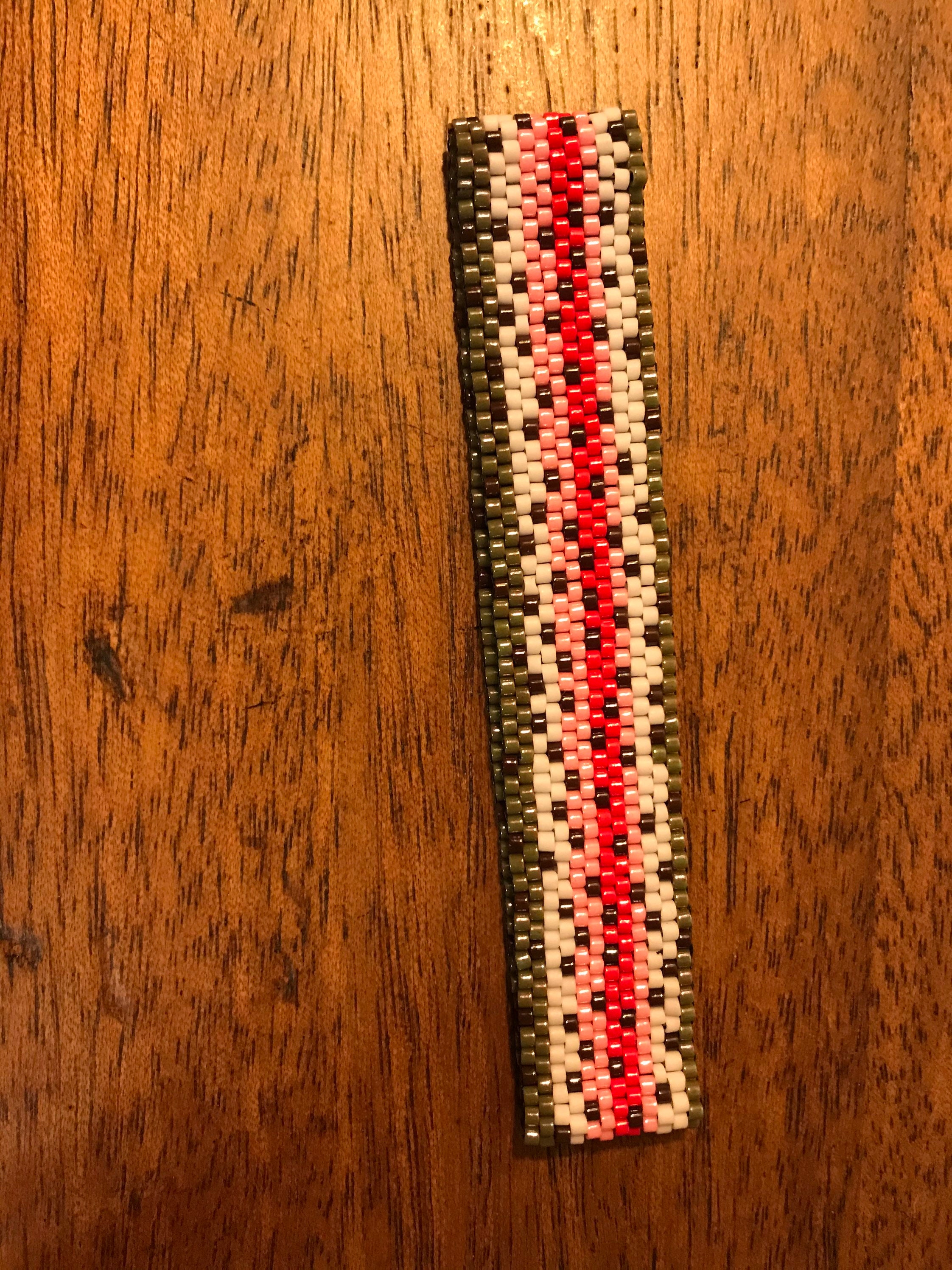 Handcrafted Beaded Rainbow Trout Pattern Bracelet Etsy