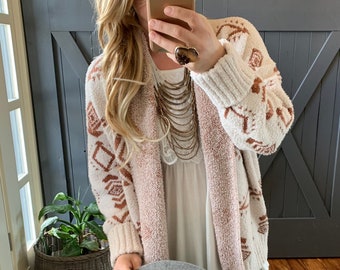 native print sweaters