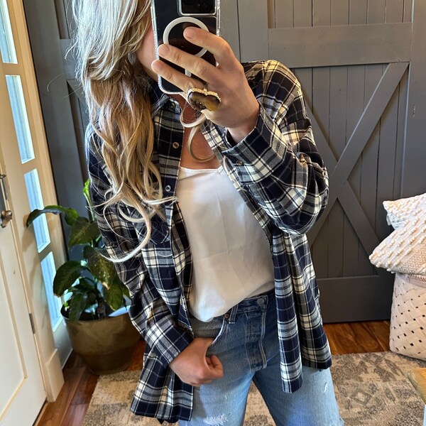 Weiv Women's Full-Size Boyfriend Oversized Soft Flannel Shacket main image 1